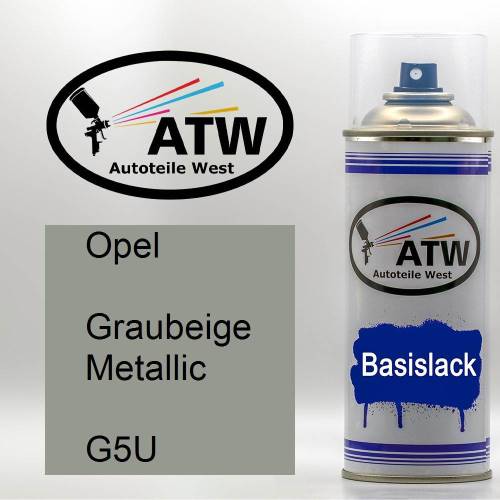 Opel, Graubeige Metallic, G5U: 400ml Sprühdose, von ATW Autoteile West.